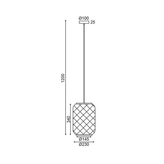 Пендел SAHARA AR3191P34NB Aca Lighting 1xE27 | Osvetlenieto.bg