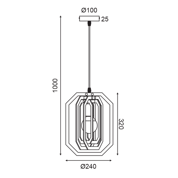 Пендел TRITON ZM391P24WDL Aca Lighting 1xE27 | Osvetlenieto.bg