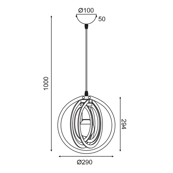 Пендел TRITON ZM391P29WDL Aca Lighting 1xE27 | Osvetlenieto.bg