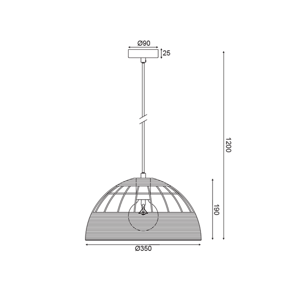 Пендел ZORBAS GN20P135WH Aca Lighting 1xE27 | Osvetlenieto.bg