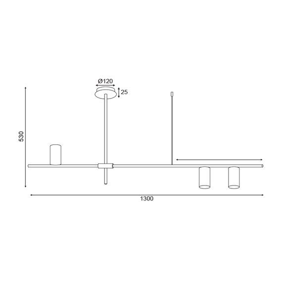 Полилей ARISTO OD843C130G Aca Lighting 3xGU10 | Osvetlenieto.bg