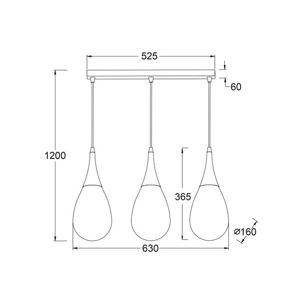 Полилей ATENA OD53423SCP Aca Lighting 3xE14 | Osvetlenieto.bg