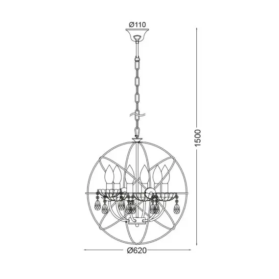 Полилей CATANIA AD15006 Aca Lighting 6xE14 | Osvetlenieto.bg