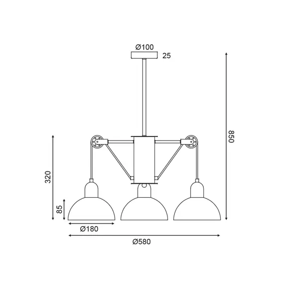 Полилей CEZANNE EG5793P58G Aca Lighting 3xE14 | Osvetlenieto.bg