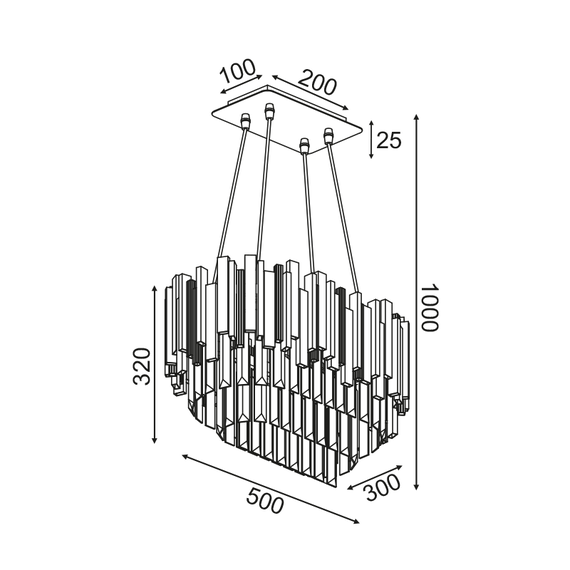 Полилей EMPIRE EG6174P50CG Aca Lighting 4xE14 | Osvetlenieto.bg Полилей EMPIRE EG6174P50CG Aca Lighting 4xE14 | Osvetlenieto.bg
