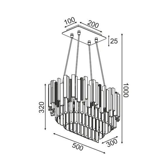 Полилей EMPIRE EG6174P50CG Aca Lighting 4xE14 | Osvetlenieto.bg