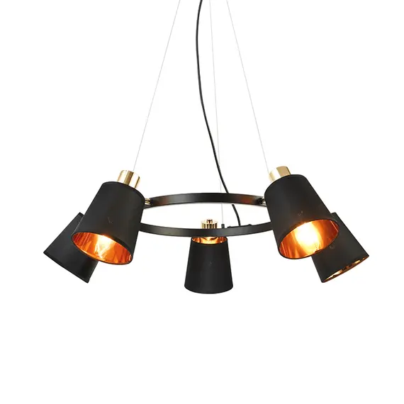 Полилей NORMA EG215P73BK Aca Lighting 5xE14 | Osvetlenieto.bg