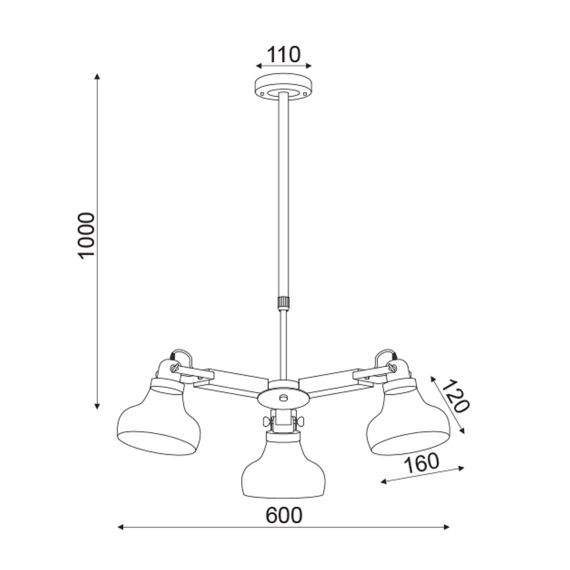 Полилей PARALIA OD905003P Aca Lighting 3xE27 | Osvetlenieto.bg Полилей PARALIA OD905003P Aca Lighting 3xE27 | Osvetlenieto.bg