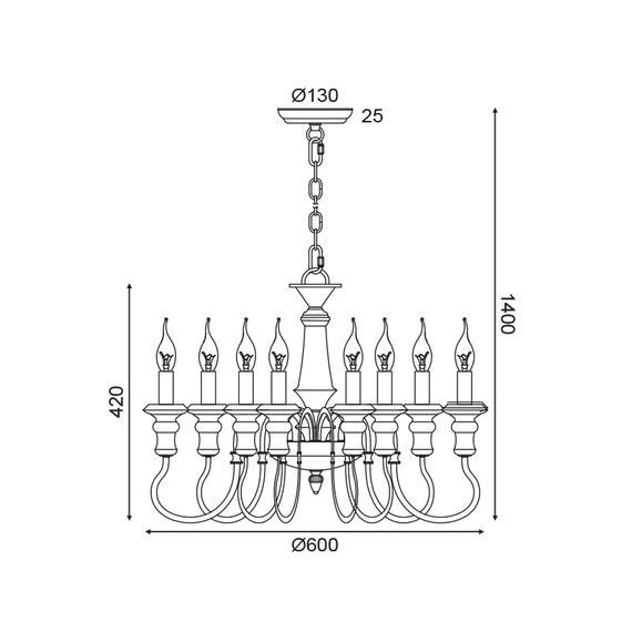 Полилей TOULOUSE EG178P60R Aca Lighting 8xE14 | Osvetlenieto.bg Полилей TOULOUSE EG178P60R Aca Lighting 8xE14 | Osvetlenieto.bg