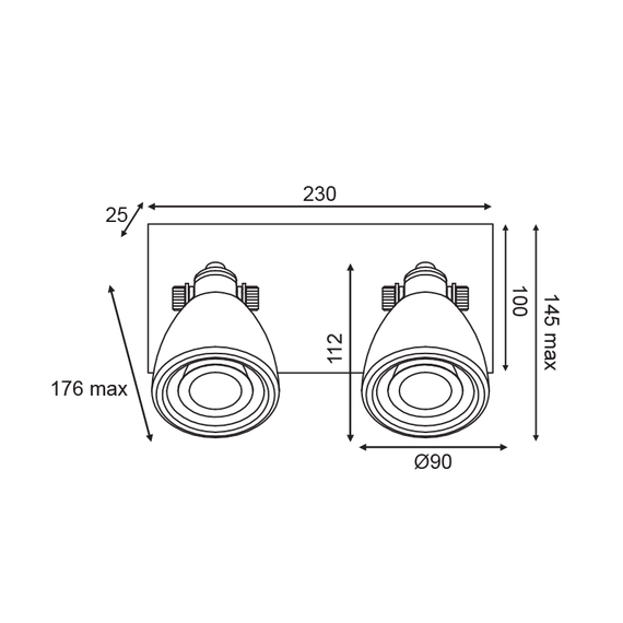 Спот DINO AR1822W23WT Aca Lighting 2xGU10 | Osvetlenieto.bg