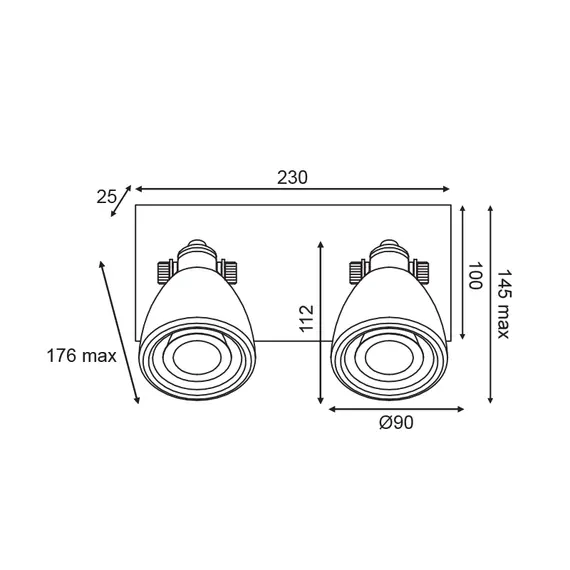 Спот DINO AR1822W23WT Aca Lighting 2xGU10 | Osvetlenieto.bg
