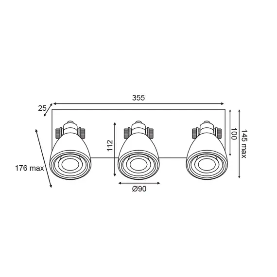 Спот DINO AR1823W36WT Aca Lighting 3xGU10 | Osvetlenieto.bg