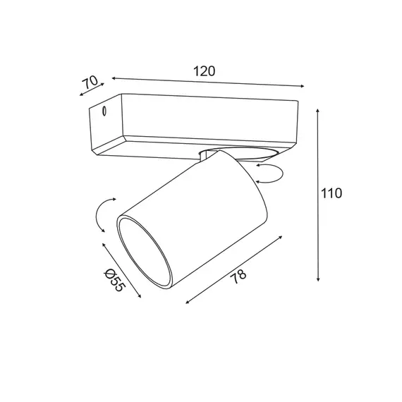 Спот ELITIS RA301S12BK Aca Lighting 1xGU10 | Osvetlenieto.bg
