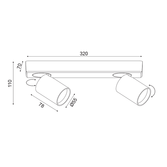Спот ELITIS RA302S32BK Aca Lighting 2xGU10 | Osvetlenieto.bg