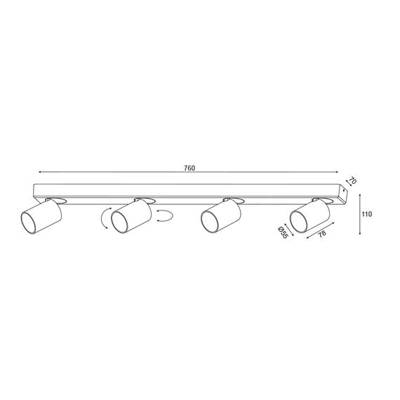 Спот ELITIS RA304S76WH Aca Lighting 4xGU10 | Osvetlenieto.bg