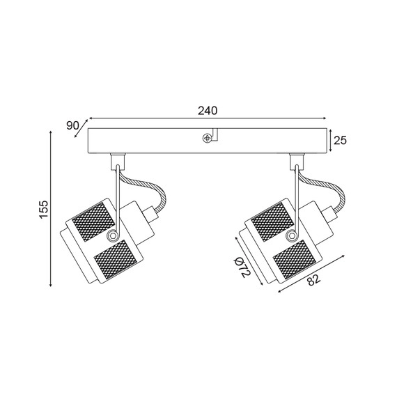 Спот KRYPTON AR2092W28G Aca Lighting 2xGU10 | Osvetlenieto.bg