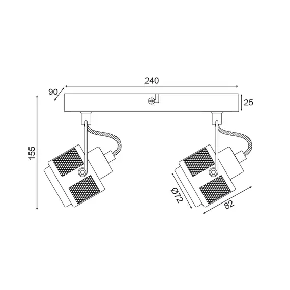 Спот KRYPTON AR2092W28G Aca Lighting 2xGU10 | Osvetlenieto.bg