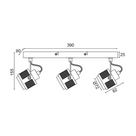 Спот KRYPTON AR2093W43G Aca Lighting 3xGU10 | Osvetlenieto.bg