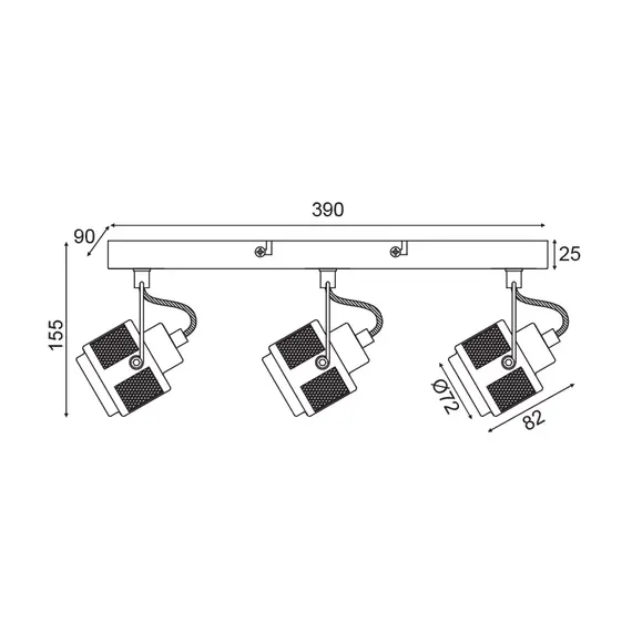 Спот KRYPTON AR2093W43G Aca Lighting 3xGU10 | Osvetlenieto.bg