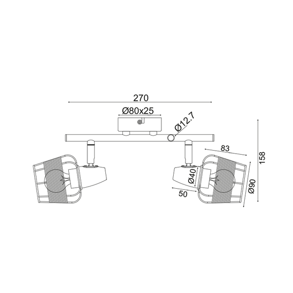 Спот ZORBAS GN19S2WH Aca Lighting 2xE14 | Osvetlenieto.bg
