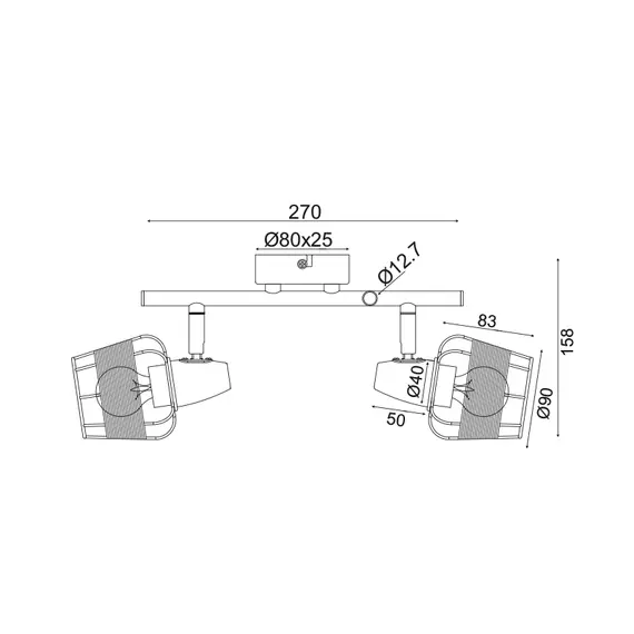 Спот ZORBAS GN19S2WH Aca Lighting 2xE14 | Osvetlenieto.bg