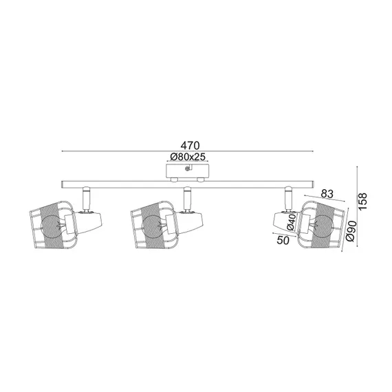 Спот ZORBAS GN19S3WH Aca Lighting 3xE14 | Osvetlenieto.bg