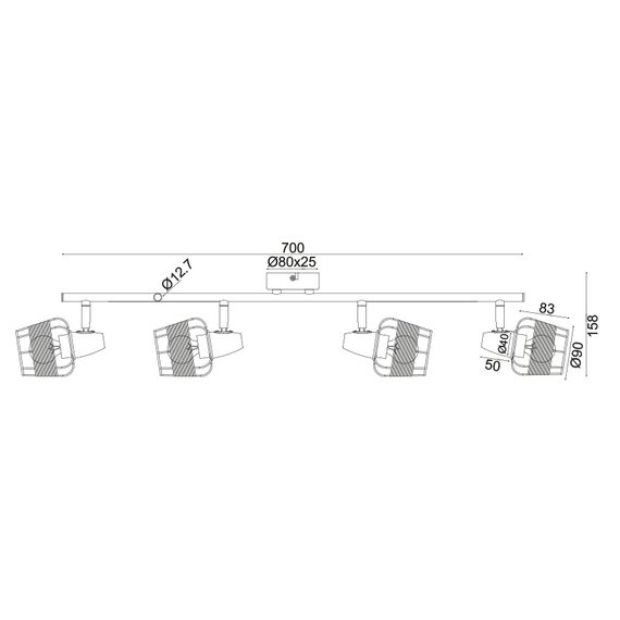 Спот ZORBAS GN19S4WH Aca Lighting 4xE14 | Osvetlenieto.bg