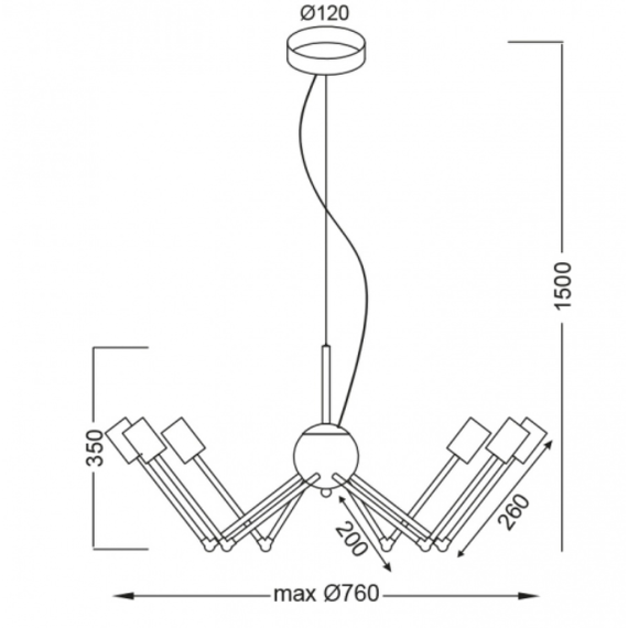 Винтидж полилей CHAGALL OD680306BB Aca Lighting 6xE27 | Osvetlenieto.bg