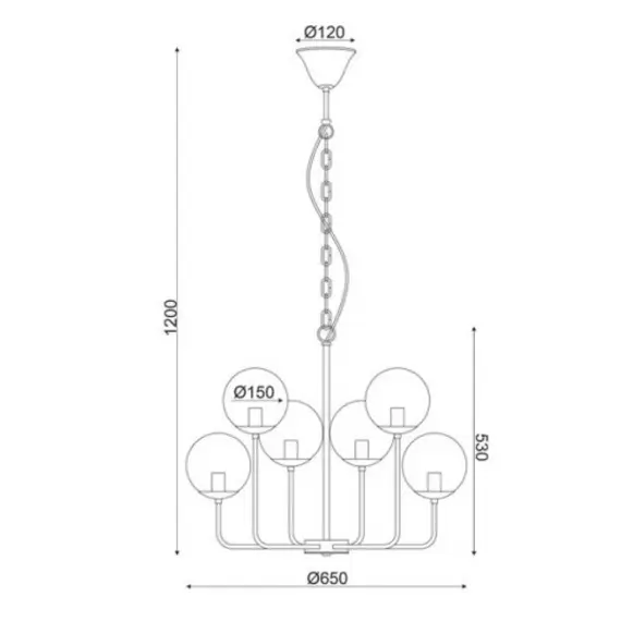 Винтидж полилей DELOS OD905806PAM Aca Lighting 6xE14 | Osvetlenieto.bg