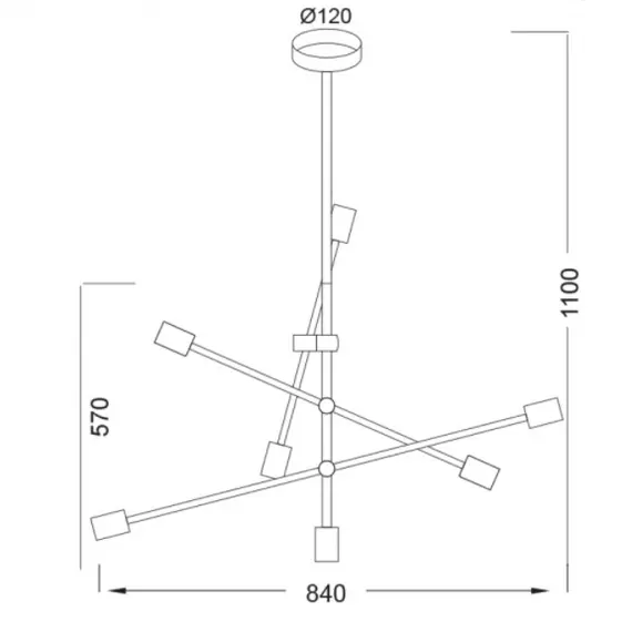 Винтидж полилей LUTHER OD680107WH Aca Lighting 7xE27 | Osvetlenieto.bg