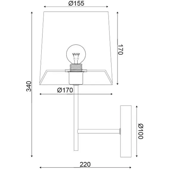 Аплик AGATHA ML307211WW Aca Lighting 1xE14 | Osvetlenieto.bg
