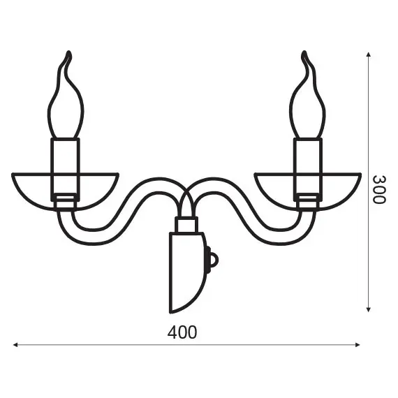 Аплик LUNARIA BLK82182WSGC Aca Lighting 2xE14 | Osvetlenieto.bg