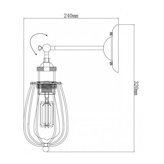 Аплик SOTIS KS2047W1BK Aca Lighting 1xE27 | Osvetlenieto.bg