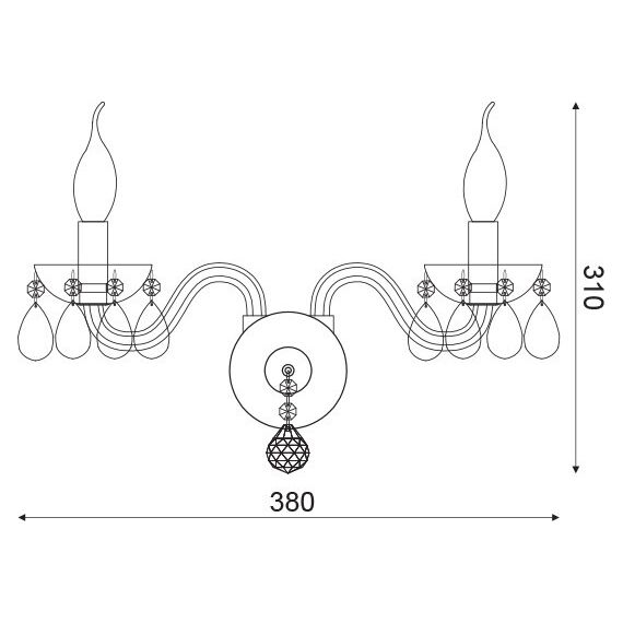 Аплик TULIA BLK82042WSGC Aca Lighting 2xE14 | Osvetlenieto.bg