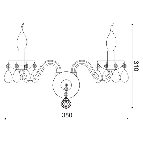 Аплик TULIA BLK82042WWC Aca Lighting 2xE14 | Osvetlenieto.bg