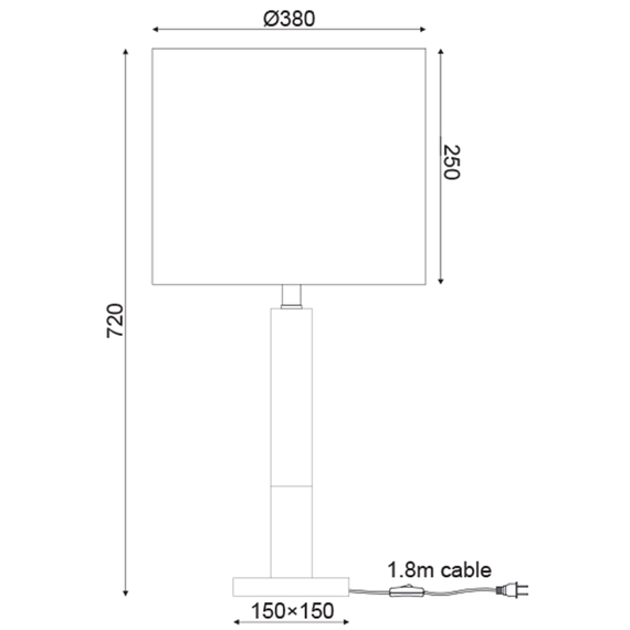Настолна лампа LUXOR ML306411TB Aca Lighting 1xE27 | Osvetlenieto.bg