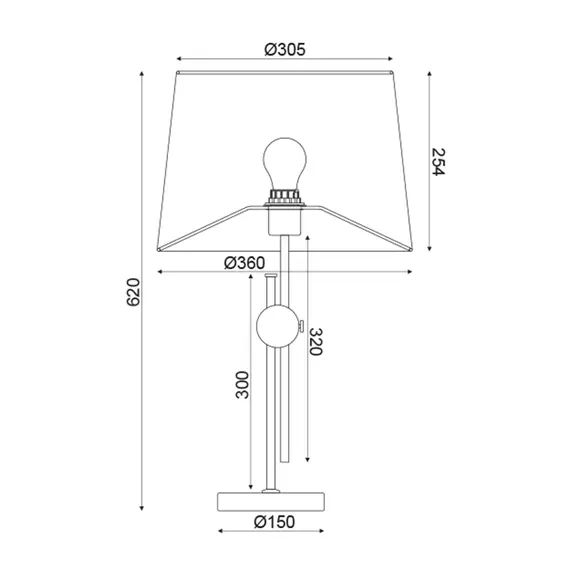 Настолна лампа MALLORCA ML306421TS Aca Lighting 1xE27 | Osvetlenieto.bg