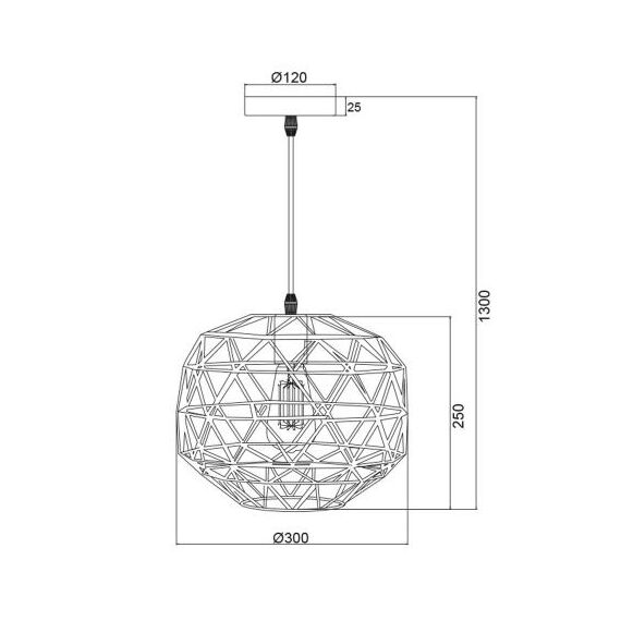 Пендел ALADDIN KS180430PB Aca Lighting 1xE27 | Osvetlenieto.bg