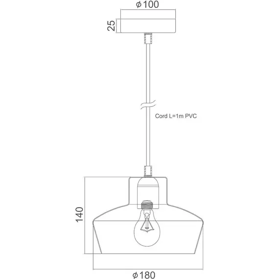 Пендел BAHAMAS KS1447P1CP Aca Lighting 1xE27 | Osvetlenieto.bg