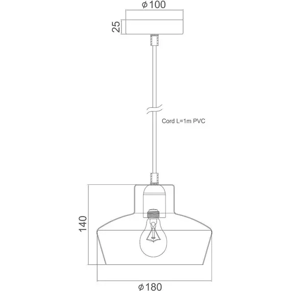 Пендел BAHAMAS KS1447P1SDB Aca Lighting 1xE27 | Osvetlenieto.bg