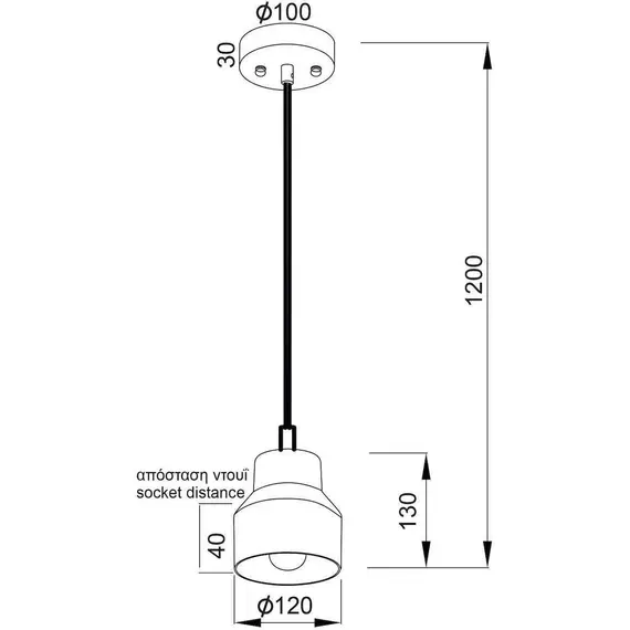 Пендел BELFAST V351631P Aca Lighting 1xE27 | Osvetlenieto.bg