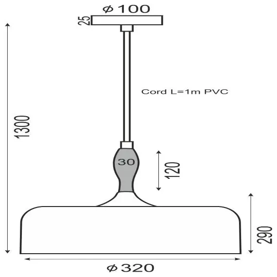 Пендел CUBA KS1513P321WH Aca Lighting 1xE27 | Osvetlenieto.bg