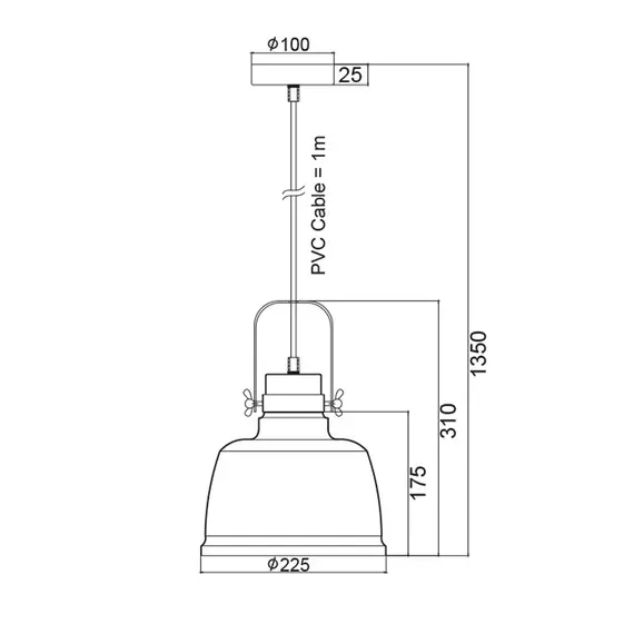 Пендел ERNEST KS212622P Aca Lighting 1xE27 | Osvetlenieto.bg