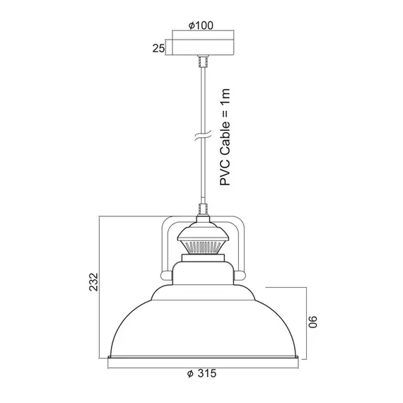 Пендел GAIA KS184331BW Aca Lighting 1xE27 | Osvetlenieto.bg