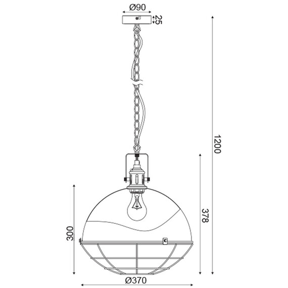 Пендел HAMMER GN591PGY Aca Lighting 1xE27 | Osvetlenieto.bg