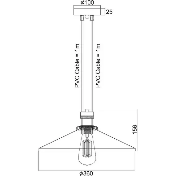 Пендел HIPPOLYTE KS12882CB Aca Lighting 1xE27 | Osvetlenieto.bg