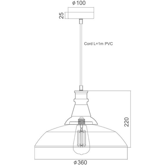 Пендел MINORE KS1290P36T1BK Aca Lighting 1xE27 | Osvetlenieto.bg Пендел MINORE KS1290P36T1BK Aca Lighting 1xE27 | Osvetlenieto.bg