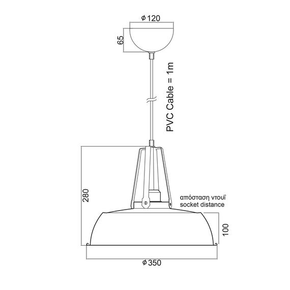 Пендел ORLEANS KS204534GY Aca Lighting 1xE27 | Osvetlenieto.bg Пендел ORLEANS KS204534GY Aca Lighting 1xE27 | Osvetlenieto.bg
