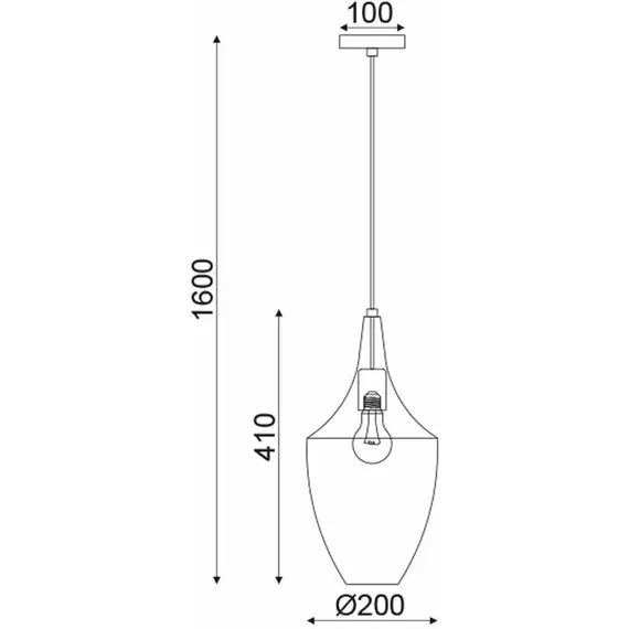 Пендел PLEIADES OD90911PCH Aca Lighting 1xE27 | Osvetlenieto.bg