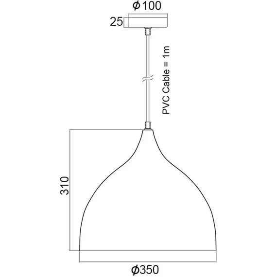 Пендел ROXANNE KS174335WH Aca Lighting 1xE27 | Osvetlenieto.bg